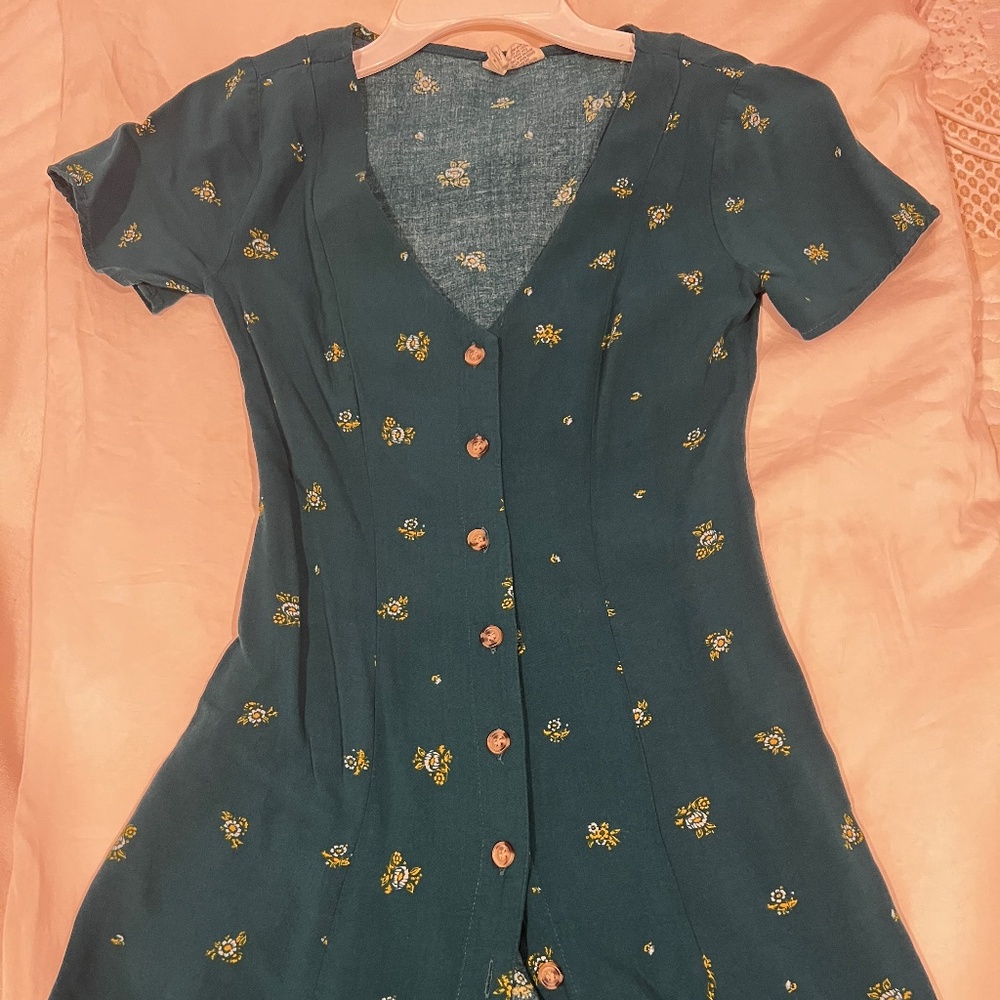 Green Floral Midi Dress